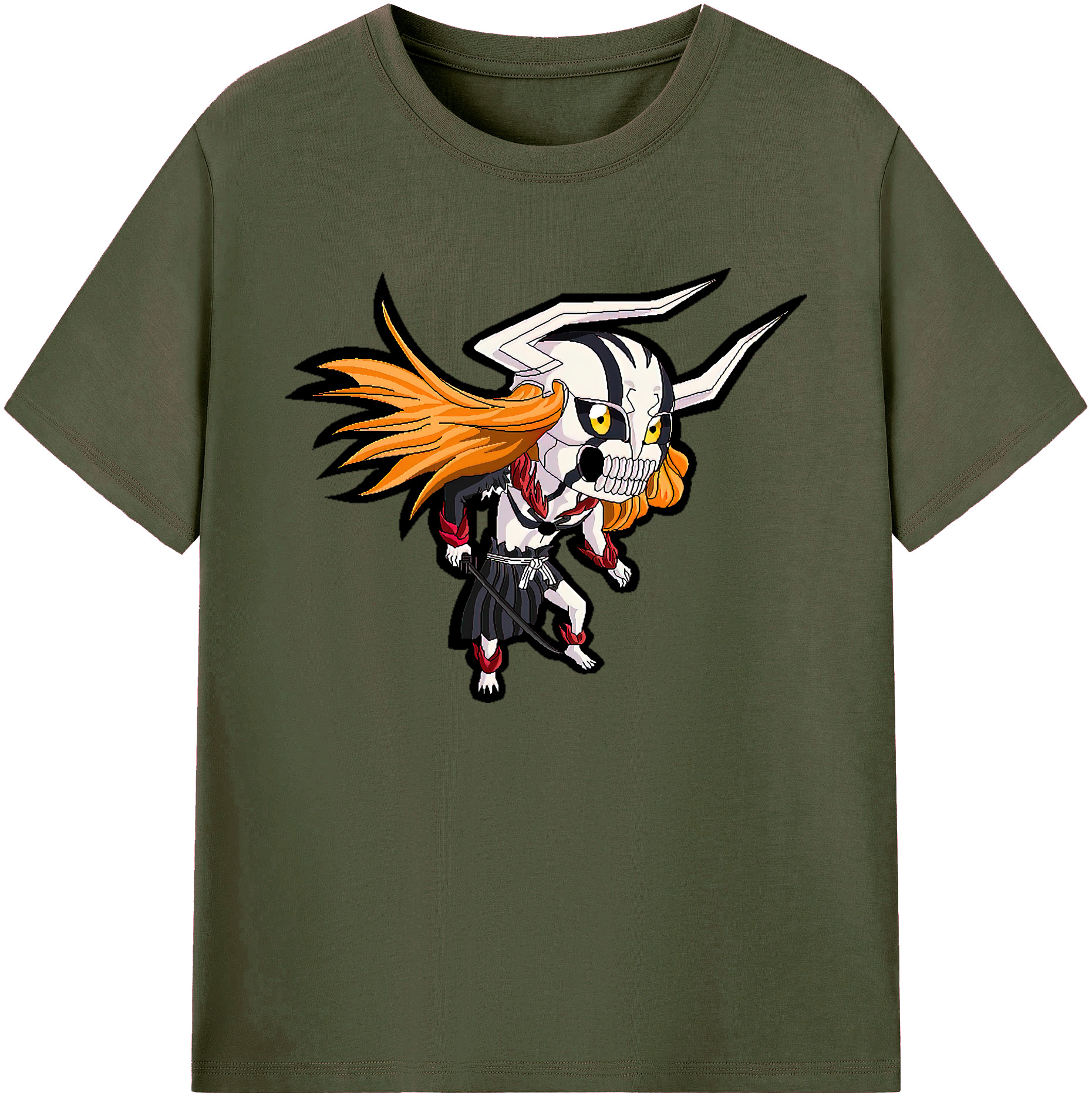 （画像用） ブリーチ 黒崎一護（くろさき いちご）BLEACH Kurosaki Ichigo 綿100％ メンズ半袖Tシャツ｜肌触りやわらか＆通気性
